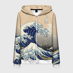 Мужская толстовка на молнии Kanagawa Wave Art