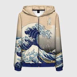 Мужская толстовка на молнии Kanagawa Wave Art