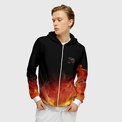 Толстовка 3D на молнии мужская Ведьмак сериал, цвет: 3D-белый — фото 2