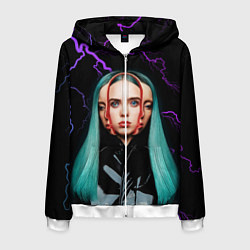 Толстовка 3D на молнии мужская BILLIE EILISH, цвет: 3D-белый