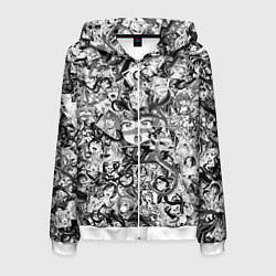 Мужская толстовка на молнии Ахегао с щупальцами