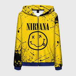 Толстовка 3D на молнии мужская NIRVANA, цвет: 3D-синий