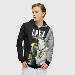 Толстовка 3D на молнии мужская Apex Legends, цвет: 3D-черный — фото 2