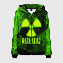 Толстовка 3D на молнии мужская STALKER 2, цвет: 3D-черный