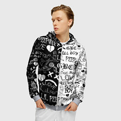 Толстовка 3D на молнии мужская LIL PEEP LOGOBOMBING, цвет: 3D-меланж — фото 2