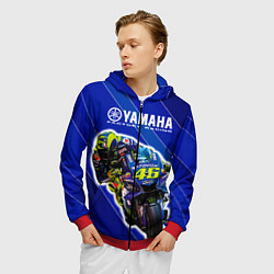 Толстовка 3D на молнии мужская Valentino Rossi, цвет: 3D-красный — фото 2