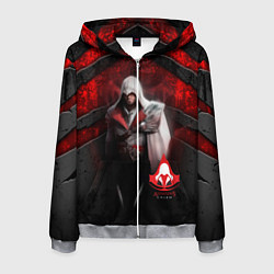 Толстовка 3D на молнии мужская Assasin's creed, цвет: 3D-меланж