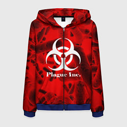 Толстовка 3D на молнии мужская PLAGUE INC, цвет: 3D-синий