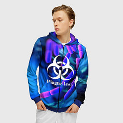 Толстовка 3D на молнии мужская PLAGUE INC, цвет: 3D-синий — фото 2