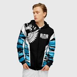 Толстовка 3D на молнии мужская Камуфляж ВДВ, цвет: 3D-черный — фото 2