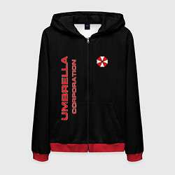 Толстовка 3D на молнии мужская Umbrella Corporation, цвет: 3D-красный