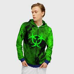 Толстовка 3D на молнии мужская BIOHAZARD, цвет: 3D-синий — фото 2