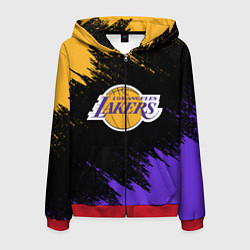 Толстовка 3D на молнии мужская LA LAKERS, цвет: 3D-красный