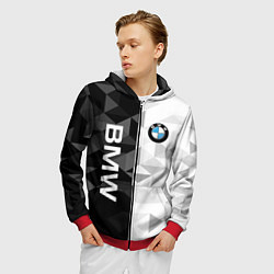 Толстовка 3D на молнии мужская BMW, цвет: 3D-красный — фото 2