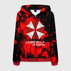 Толстовка 3D на молнии мужская UMBRELLA CORP, цвет: 3D-красный