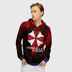 Толстовка 3D на молнии мужская UMBRELLA CORP, цвет: 3D-синий — фото 2