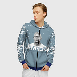 Толстовка 3D на молнии мужская EMINEM, цвет: 3D-синий — фото 2