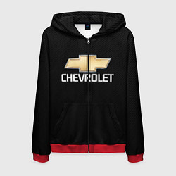 Толстовка 3D на молнии мужская CHEVROLET, цвет: 3D-красный