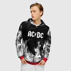 Толстовка 3D на молнии мужская AC DC, цвет: 3D-красный — фото 2