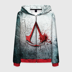 Толстовка 3D на молнии мужская Assassins Creed, цвет: 3D-красный