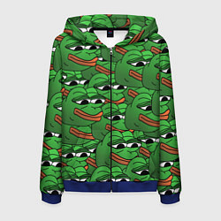 Толстовка 3D на молнии мужская Pepe The Frog, цвет: 3D-синий