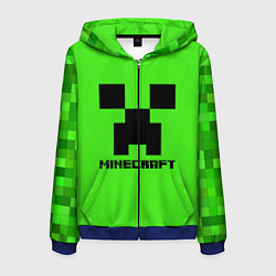 Толстовка 3D на молнии мужская MINECRAFT, цвет: 3D-синий