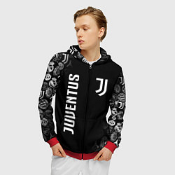 Толстовка 3D на молнии мужская JUVENTUS, цвет: 3D-красный — фото 2