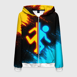 Толстовка 3D на молнии мужская PORTAL, цвет: 3D-белый