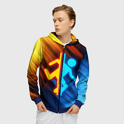 Толстовка 3D на молнии мужская PORTAL, цвет: 3D-синий — фото 2