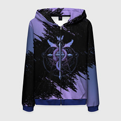 Толстовка 3D на молнии мужская Стальной алхимик, цвет: 3D-синий