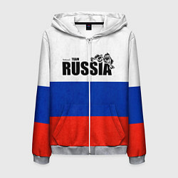Толстовка 3D на молнии мужская Russia, цвет: 3D-меланж