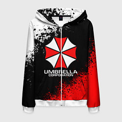 Толстовка 3D на молнии мужская RESIDENT EVIL UMBRELLA, цвет: 3D-белый