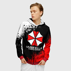 Толстовка 3D на молнии мужская RESIDENT EVIL UMBRELLA, цвет: 3D-красный — фото 2
