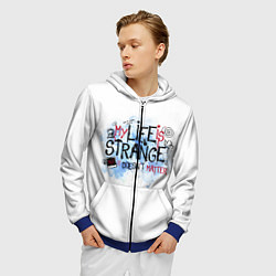 Толстовка 3D на молнии мужская LIFE IS STRANGE, цвет: 3D-синий — фото 2