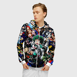 Толстовка 3D на молнии мужская Моя геройская академия, цвет: 3D-белый — фото 2