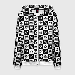 Толстовка 3D на молнии мужская Fortnite&Marshmello, цвет: 3D-белый