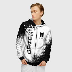 Толстовка 3D на молнии мужская BTS, цвет: 3D-черный — фото 2
