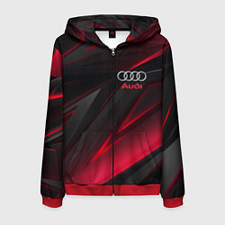 Толстовка 3D на молнии мужская AUDI, цвет: 3D-красный