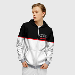 Толстовка 3D на молнии мужская AUDI SPORT, цвет: 3D-меланж — фото 2