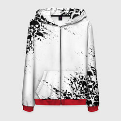 Толстовка 3D на молнии мужская БЕЛЫЕ ЧЕРЕПА, цвет: 3D-красный