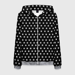 Толстовка 3D на молнии мужская БЕЛЫЕ ЗВЁЗДЫ, цвет: 3D-меланж