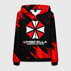 Толстовка 3D на молнии мужская Umbrella Corporation, цвет: 3D-черный