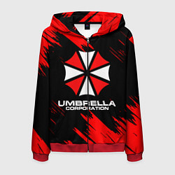 Толстовка 3D на молнии мужская Umbrella Corporation, цвет: 3D-красный