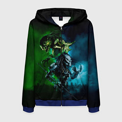 Толстовка 3D на молнии мужская PREDATOR, цвет: 3D-синий