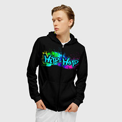 Толстовка 3D на молнии мужская Hip-Hop, цвет: 3D-черный — фото 2