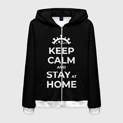 Мужская толстовка на молнии Keep calm and stay at home