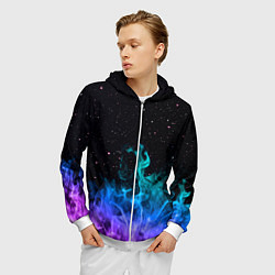 Толстовка 3D на молнии мужская Перламутровый огонь, цвет: 3D-белый — фото 2