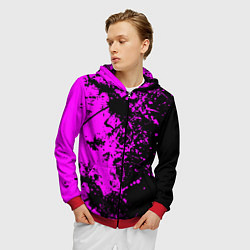 Толстовка 3D на молнии мужская Чёрная магия, цвет: 3D-красный — фото 2