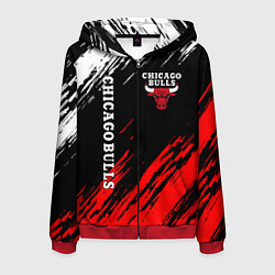 Толстовка 3D на молнии мужская CHICAGO BULLS, цвет: 3D-красный