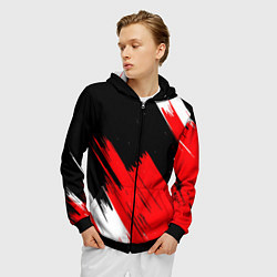 Толстовка 3D на молнии мужская ТЕКСТУРА, цвет: 3D-черный — фото 2